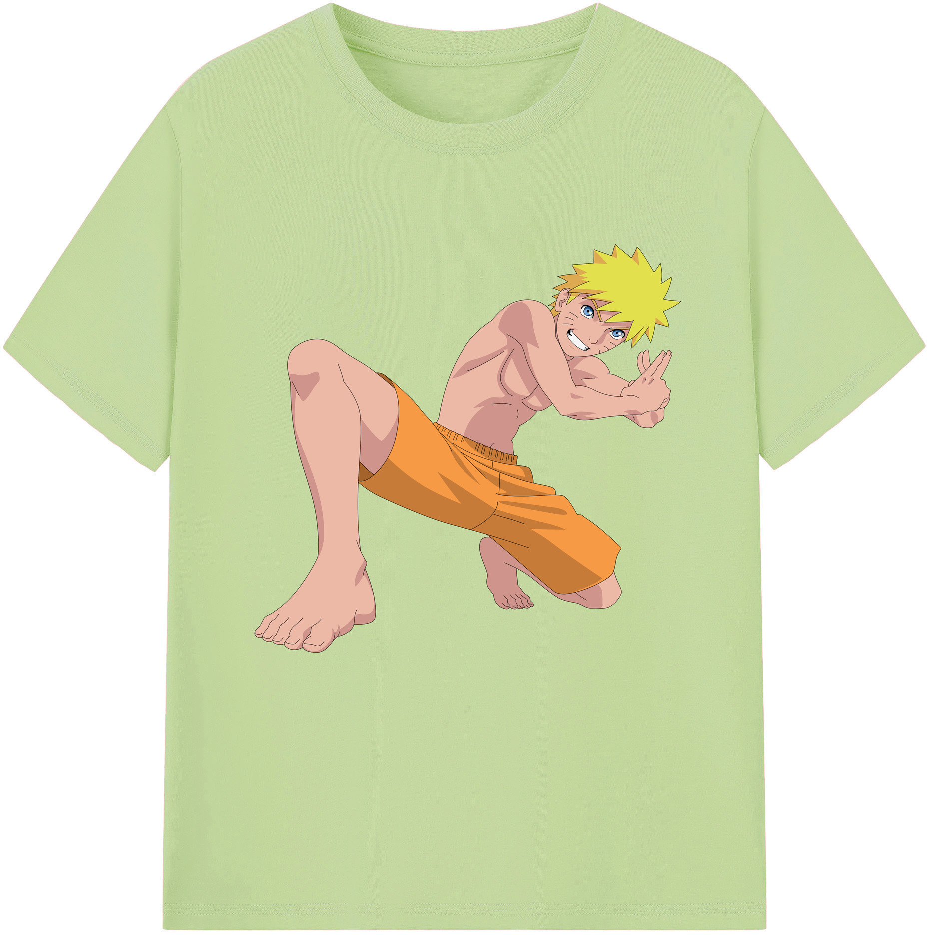 （画像用） NARUTO -ナルト- うずまき ナルト Uzumaki Naruto 綿100％半袖Tシャツ（フロントプリント）